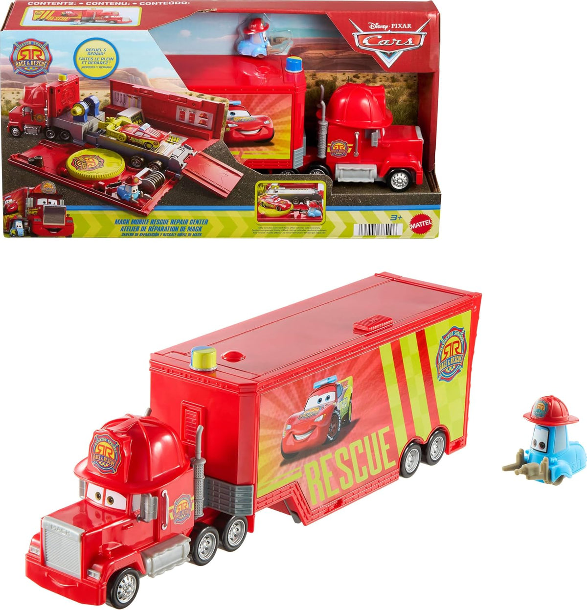 CARS DE DISNEY Y PIXAR PISTA DE JUGUETE PLAYSET MACK CENTRO DE COMMANDO Y RESCATE MÓVILJMT58