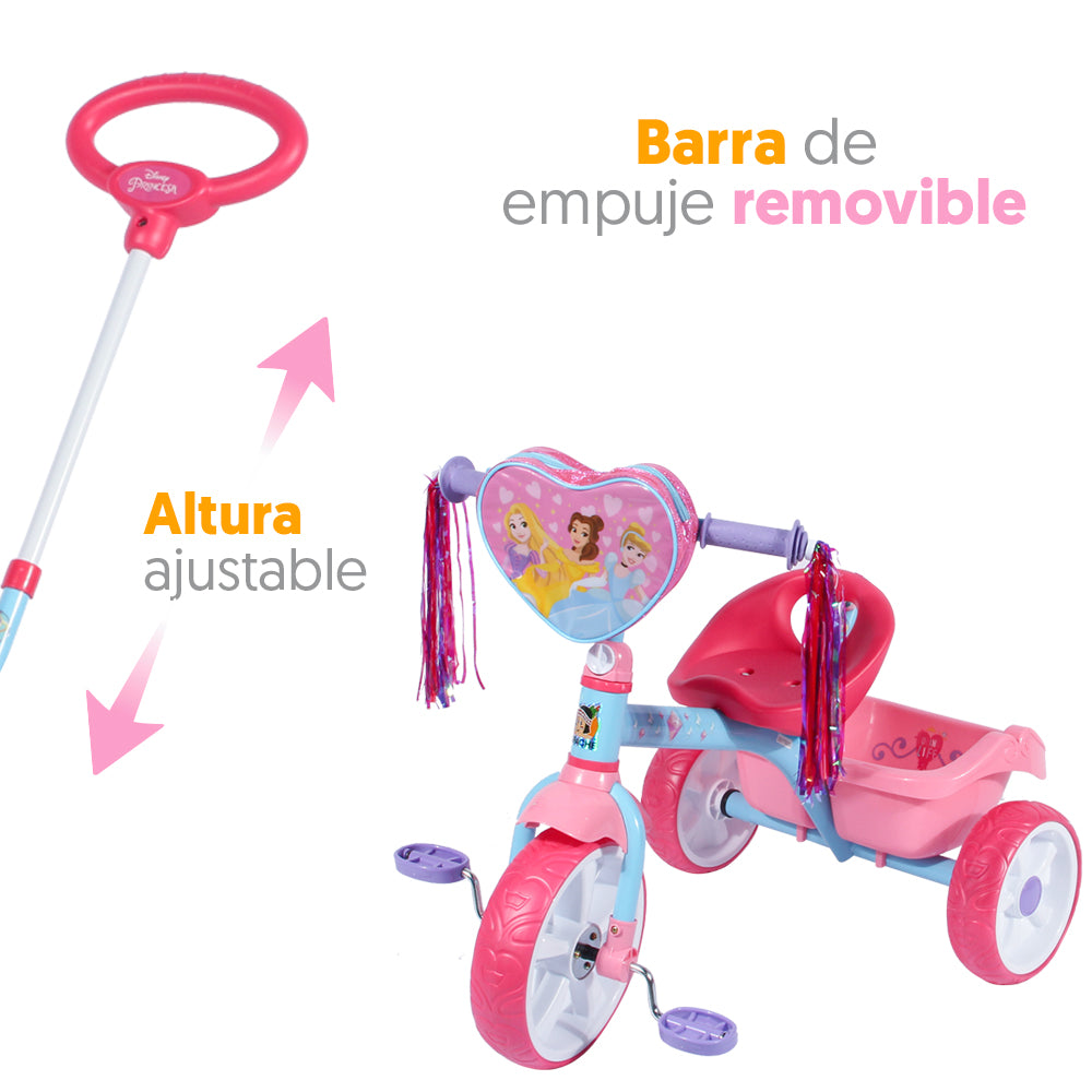 Triciclo Disney Princess Deluxe Pushbar