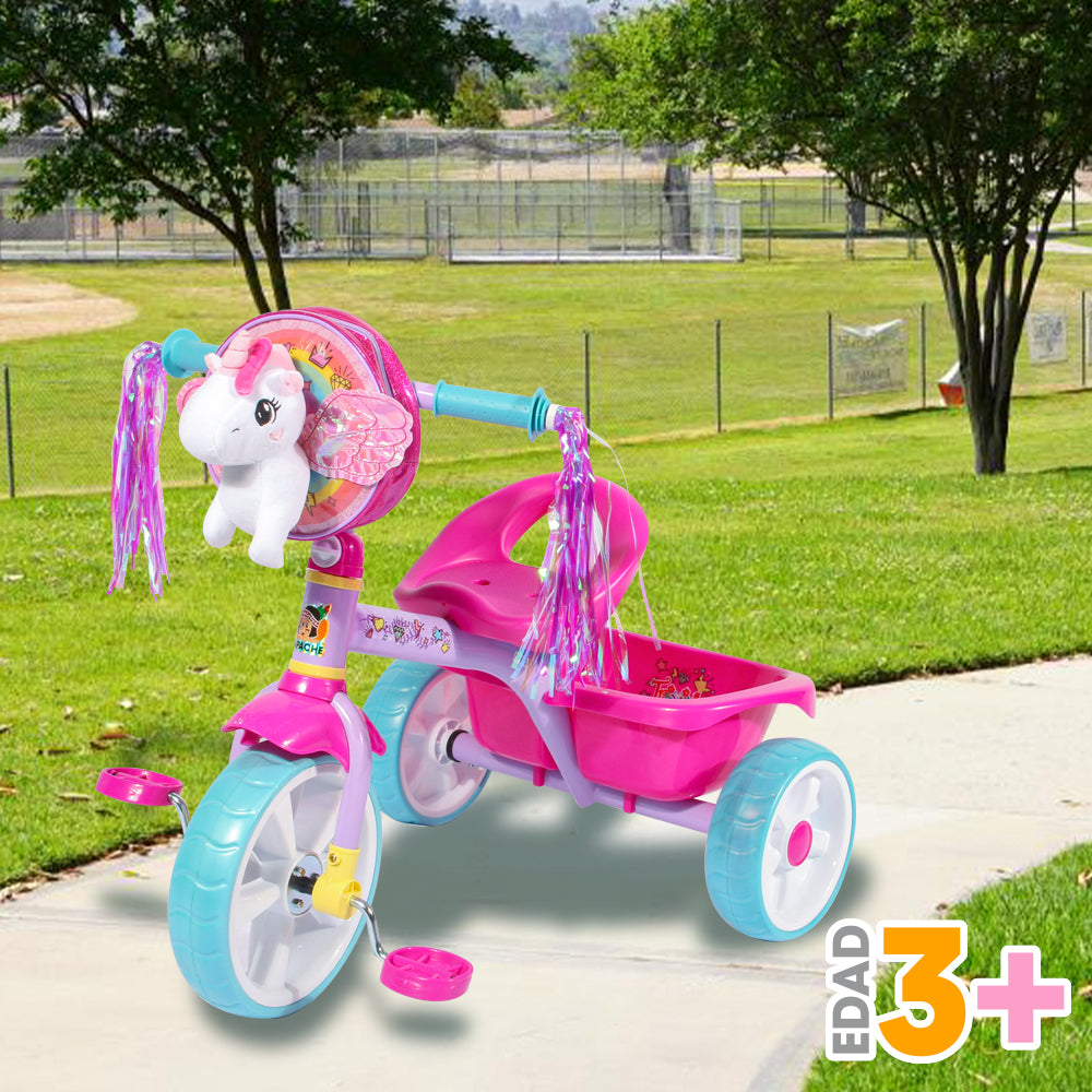 Triciclo Trixie Unicorn With Plush Deluxe Pushbar Trike