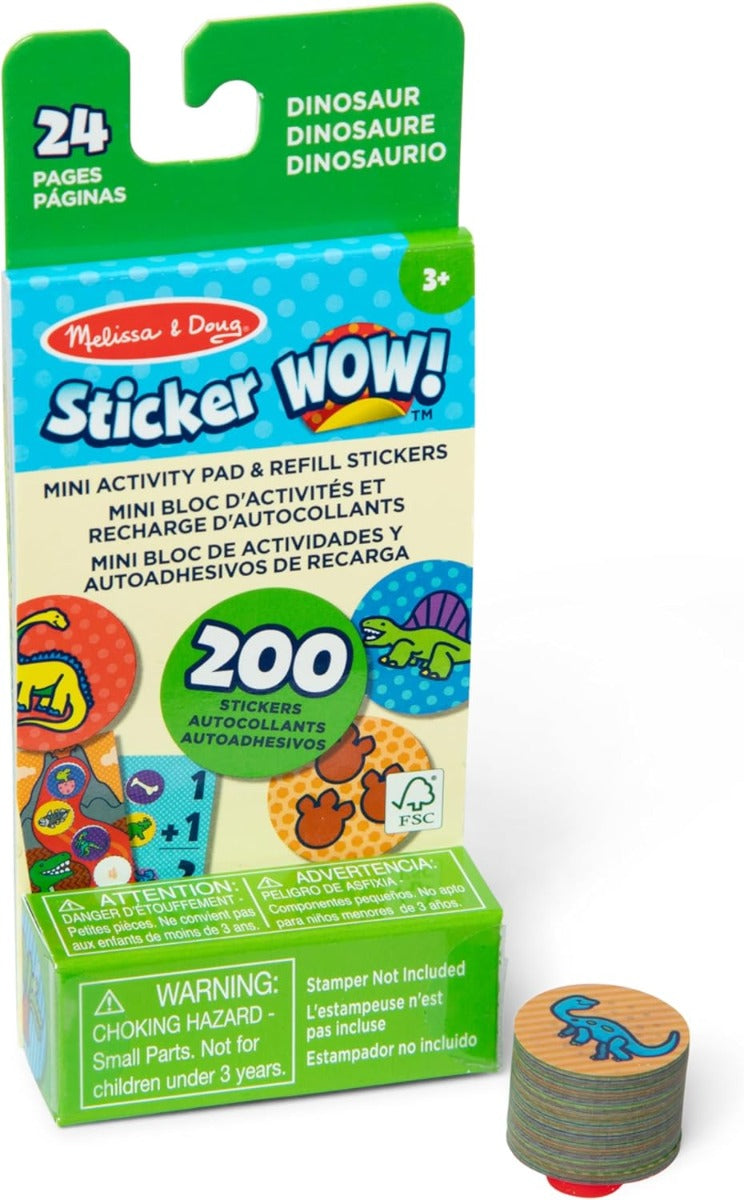Melissa & Doug Sticker Wow! Mini Activity Pad and Sticker Refill - Dinosaur