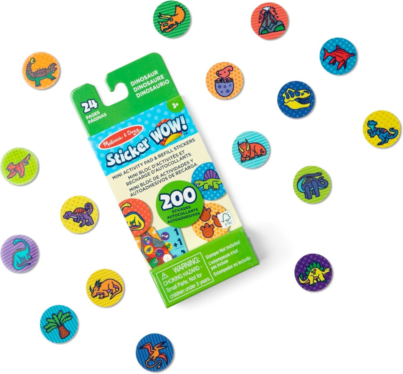 Melissa & Doug Sticker Wow! Mini Activity Pad and Sticker Refill - Dinosaur