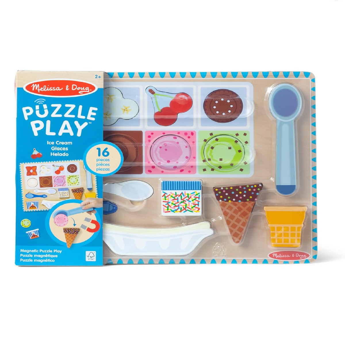 Melissa & Doug Wooden Magnetic Ice Cream Puzzle Set