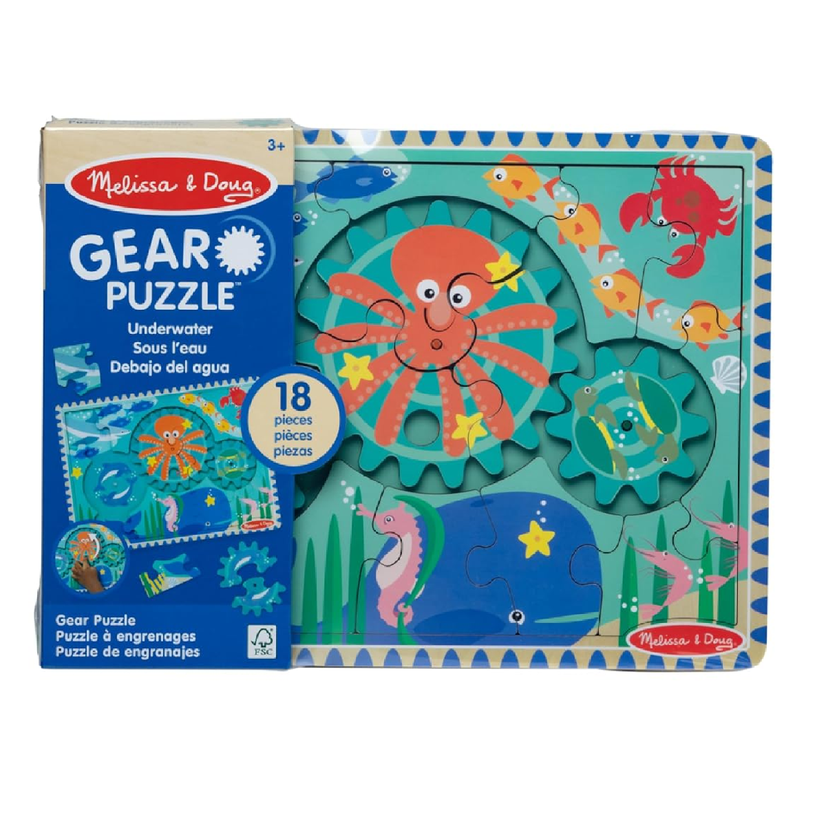 Melissa & Doug Underwater Wooden Puzzle with Spinning Gears