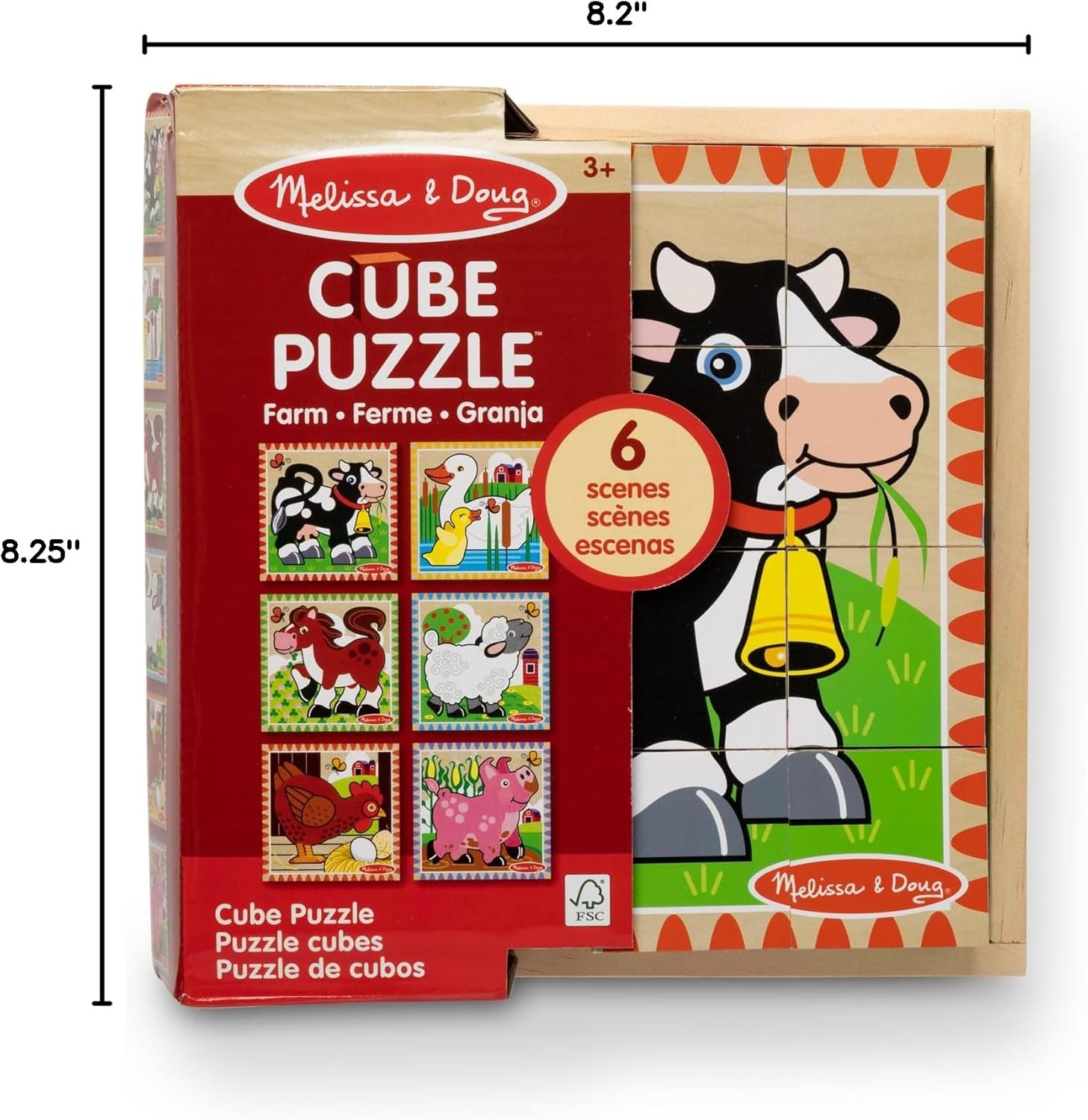 Md Rompecabezas En Cubo Animales De Granja
