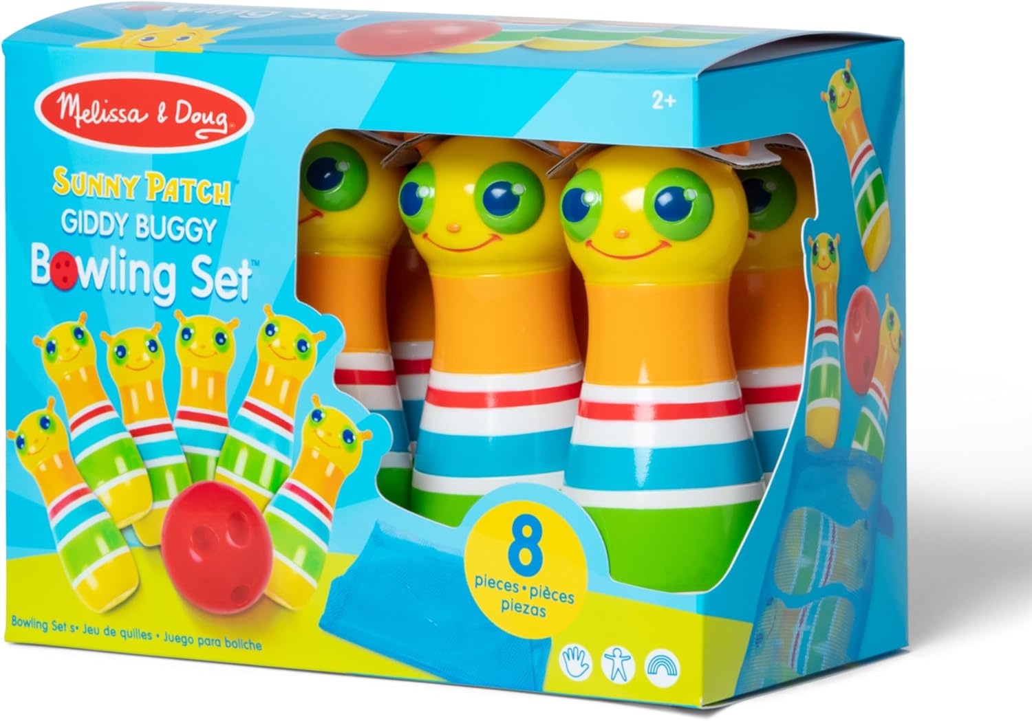 Melissa & Doug Sunny Patch Giddy Buggy - Juego de acción de bolos