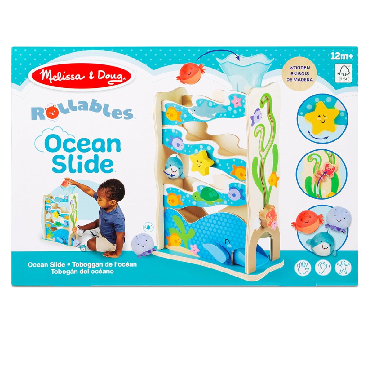 Melissa & Doug Rollables Wooden Ocean Slide