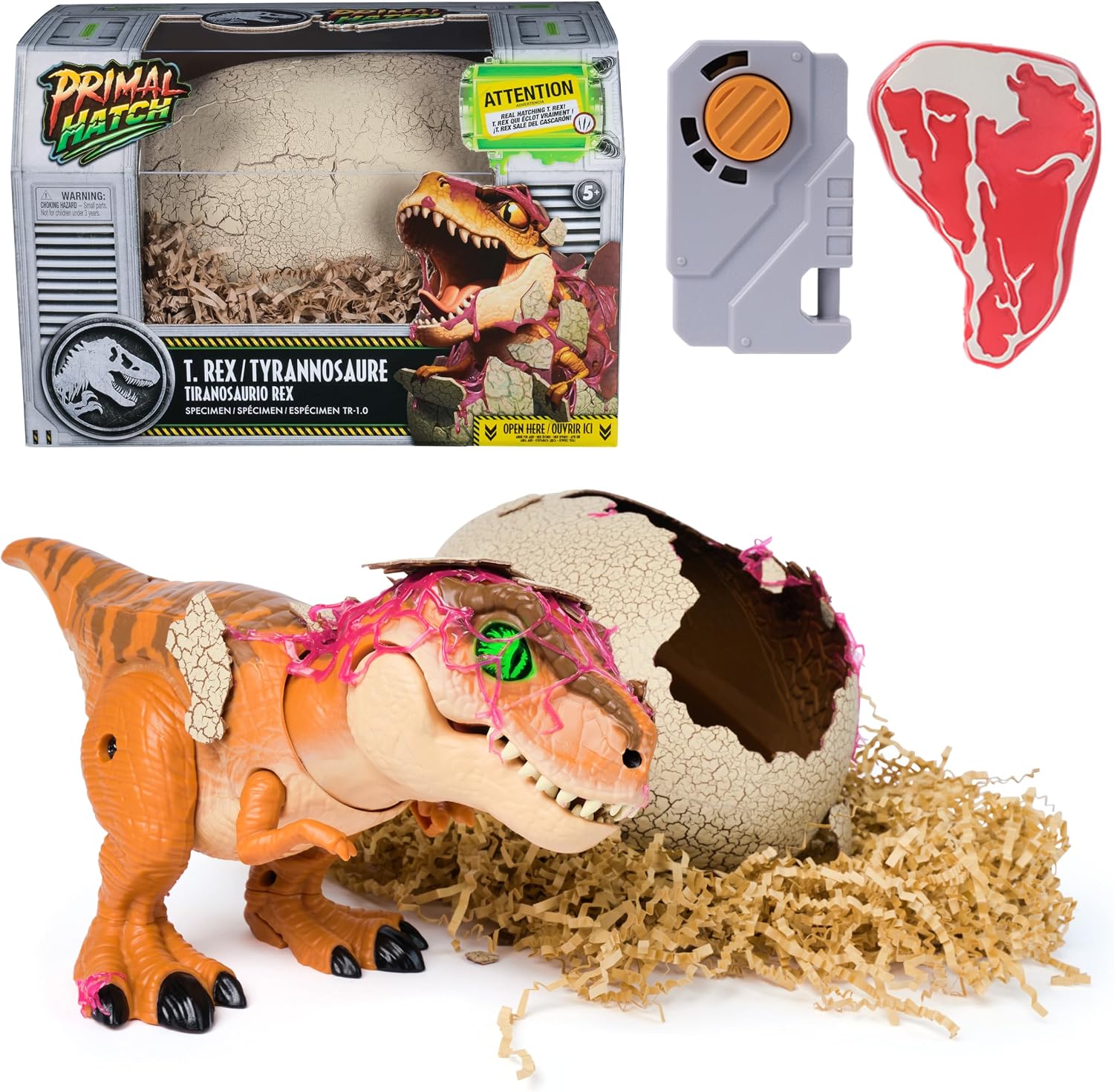 PRIMAL HATCH JURASSIC WORLD T REX INTERACTIVO