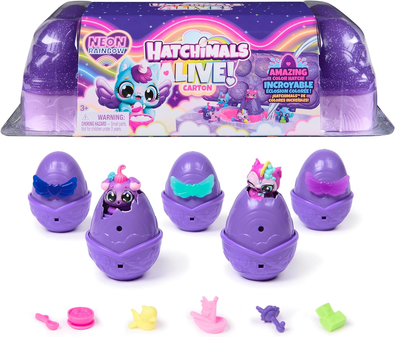 HATCHIMALS CARTÓN NEON