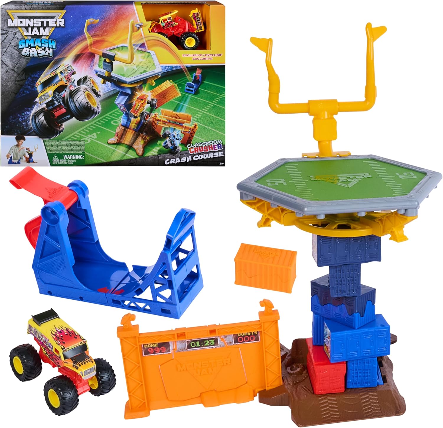 MONSTER JAM SET SMASH & BASH CRASH COURSE 1:64