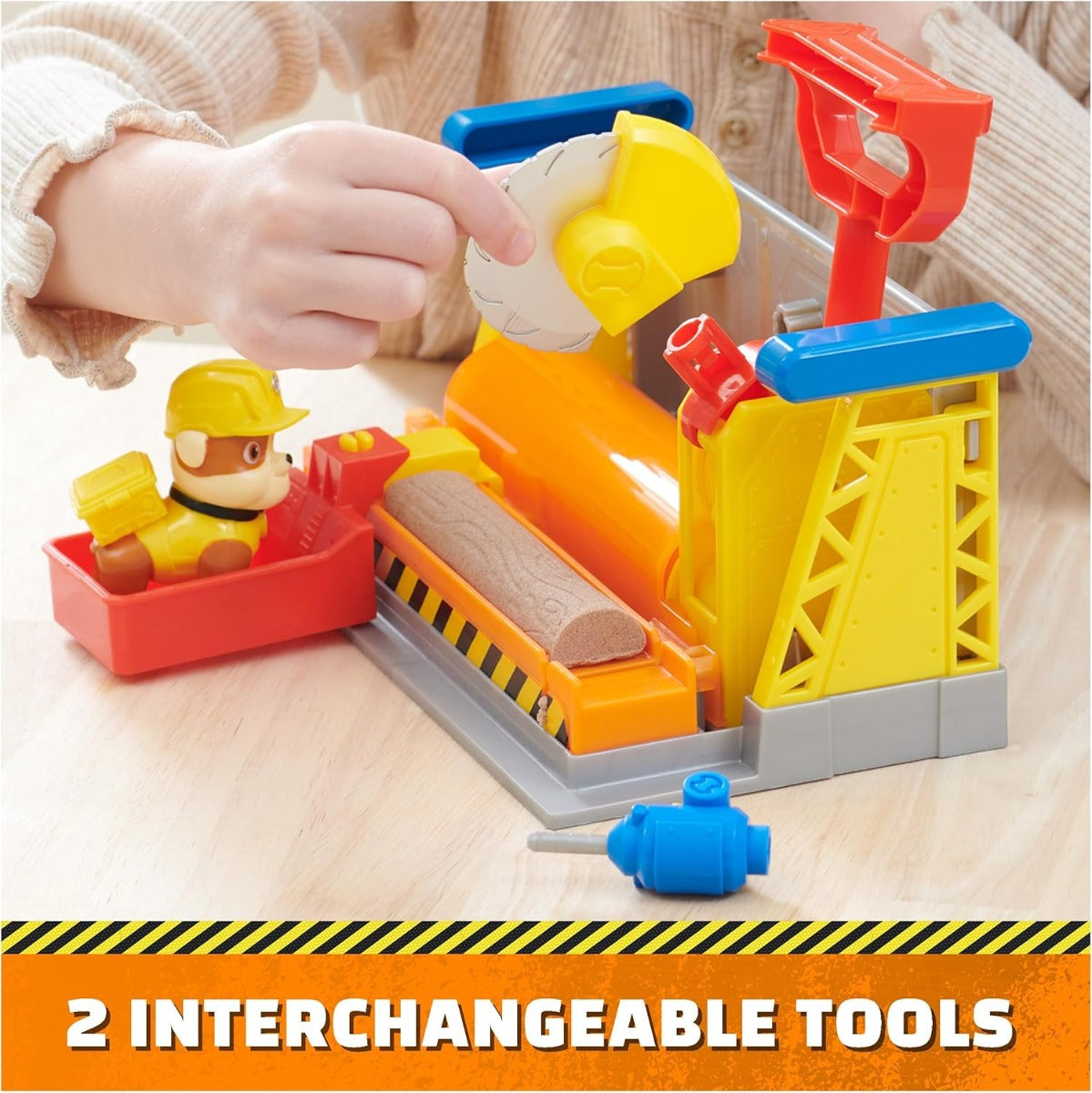 Rubble's Workshop Playset Construction Toys with Kinetic Build-It Sand & Rubble Action Figure