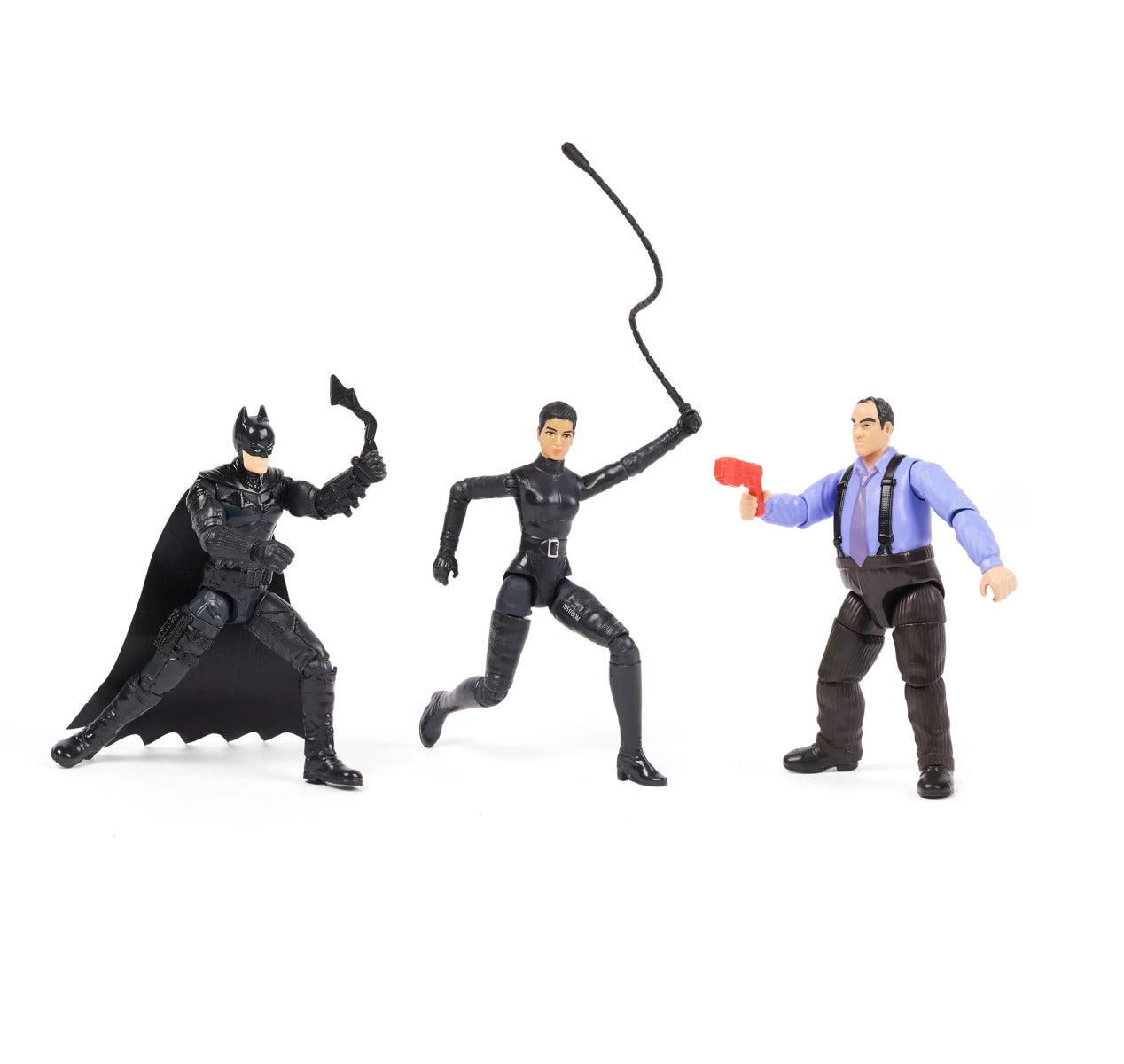 Figuras de Acción Batman + El Pingüino + Selina Kyle Spin Master articuladas