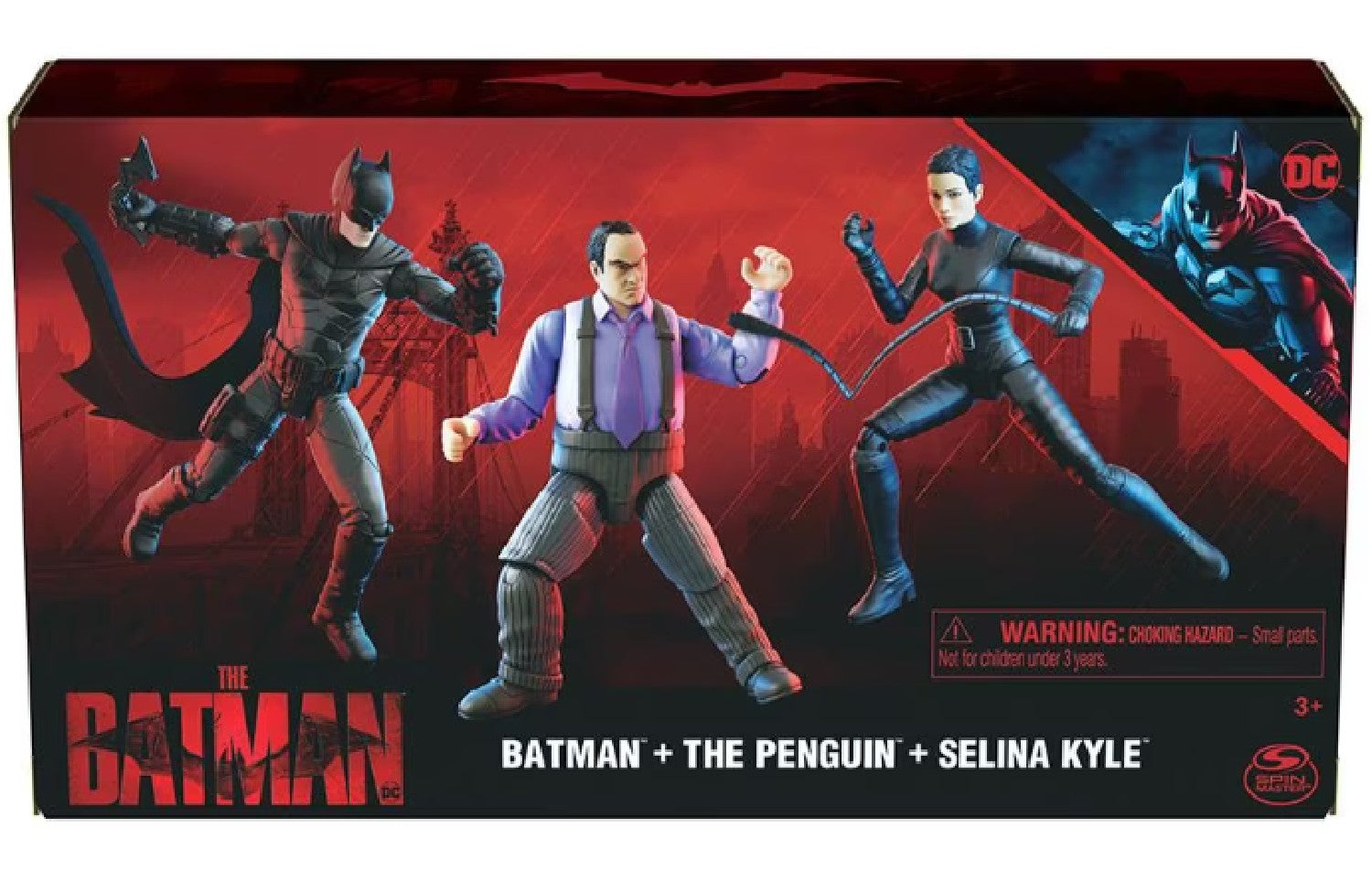 Figuras de Acción Batman + El Pingüino + Selina Kyle Spin Master articuladas