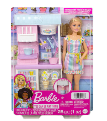Barbie Profesiones Set Heladería con Muñeca HCN46