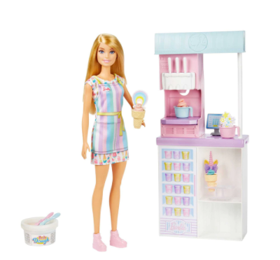 Barbie Profesiones Set Heladería con Muñeca HCN46