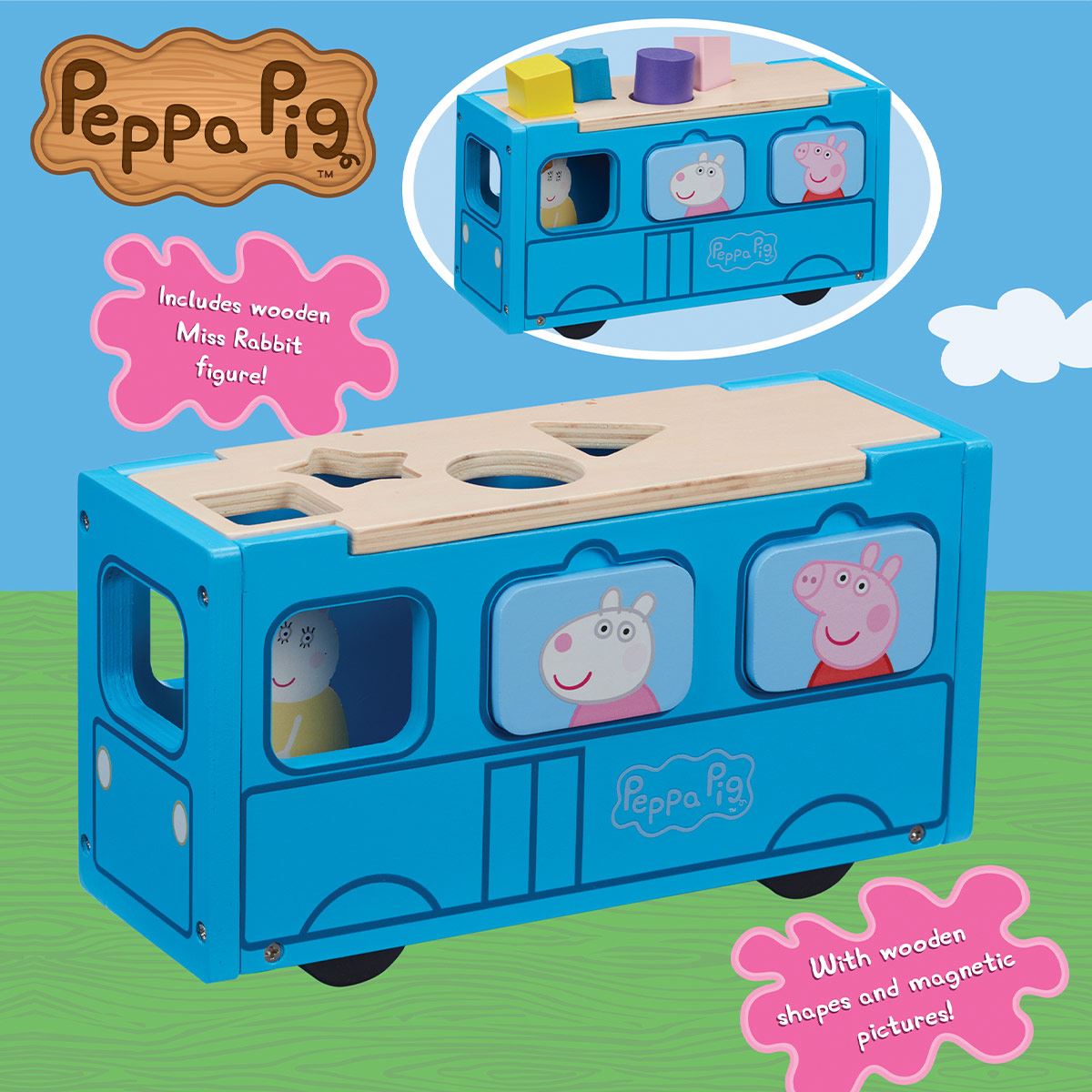 Wooden truck with Peppa Pig shapes Bandai