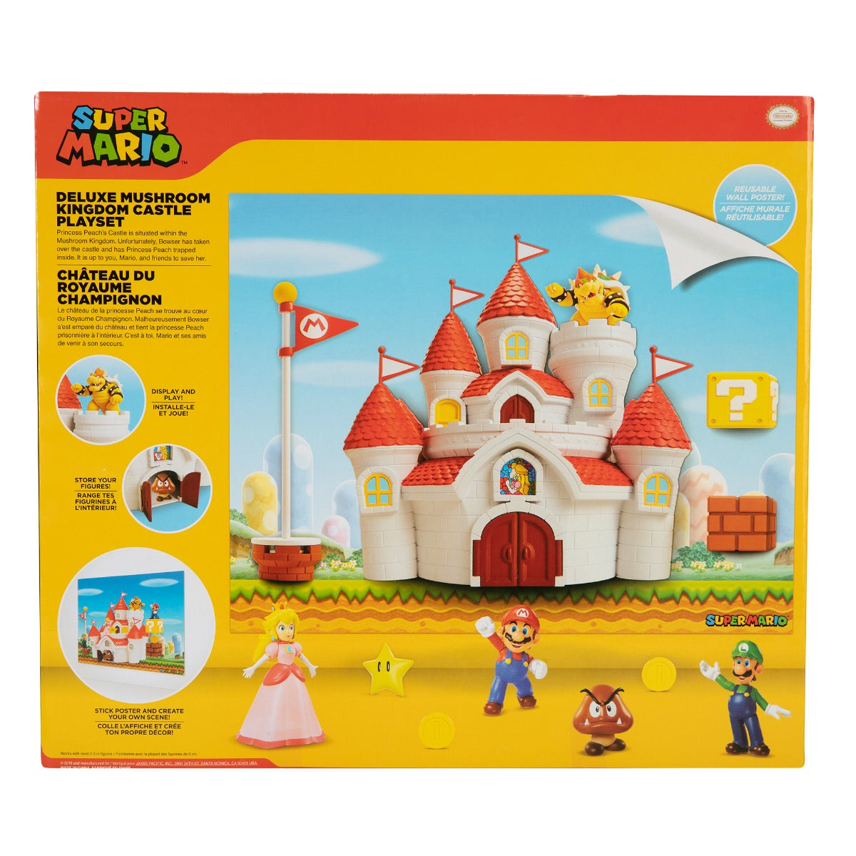 Nintendo Super Mario Deluxe Mushroom Kingdom Castle con 5 figuras