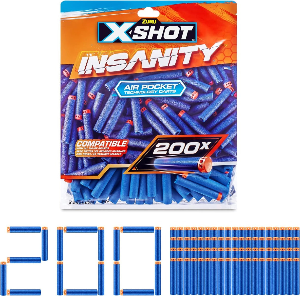 XShot Insanity 200 Dart Refill Pack