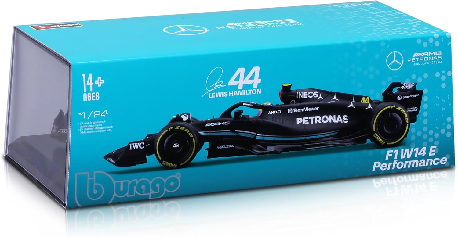 BURAGO MERCEDEZ # 44 HAMILTON 1:24 CON ACRILICO DE EXHIBICIÓN