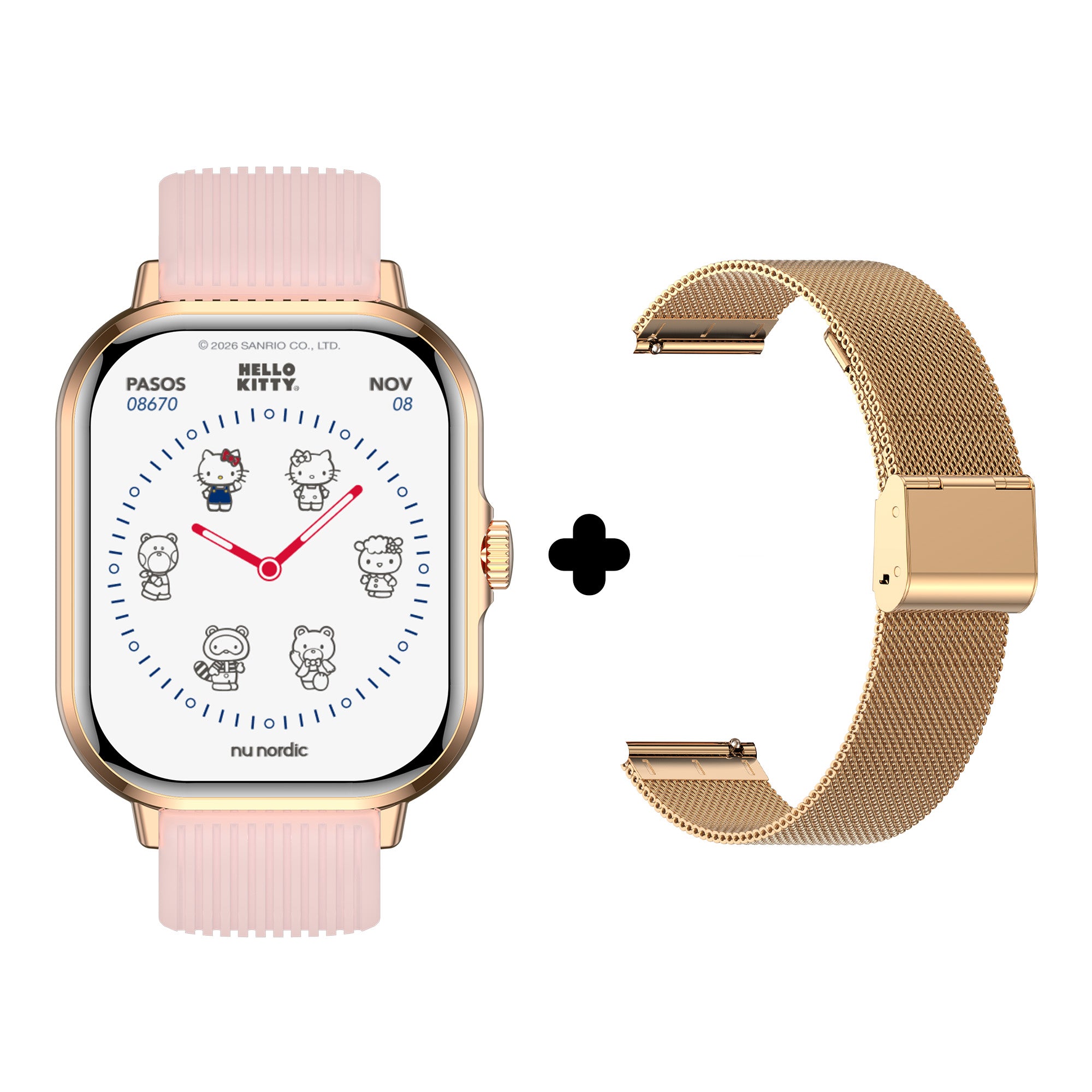 SMARTWATCH NU NORDIC X HELLO KITTY + CORREA EXTRA DE SILICON