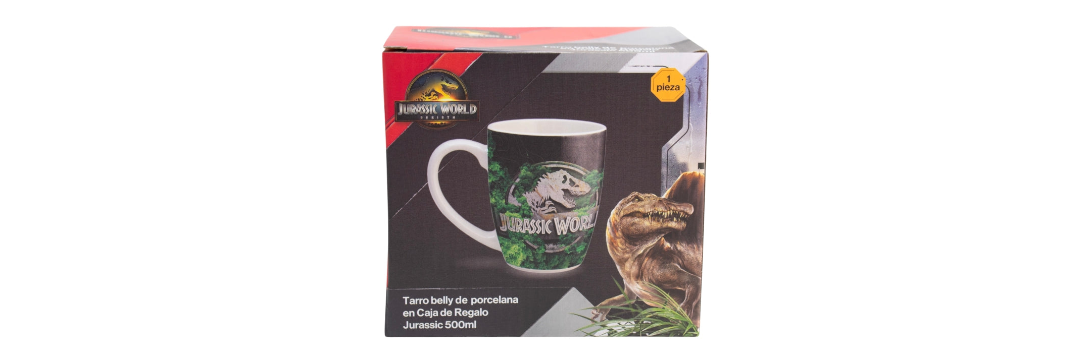 TARRO BELLY PORCELANA EN CAJA DE REGALO JURASSIC 500ML