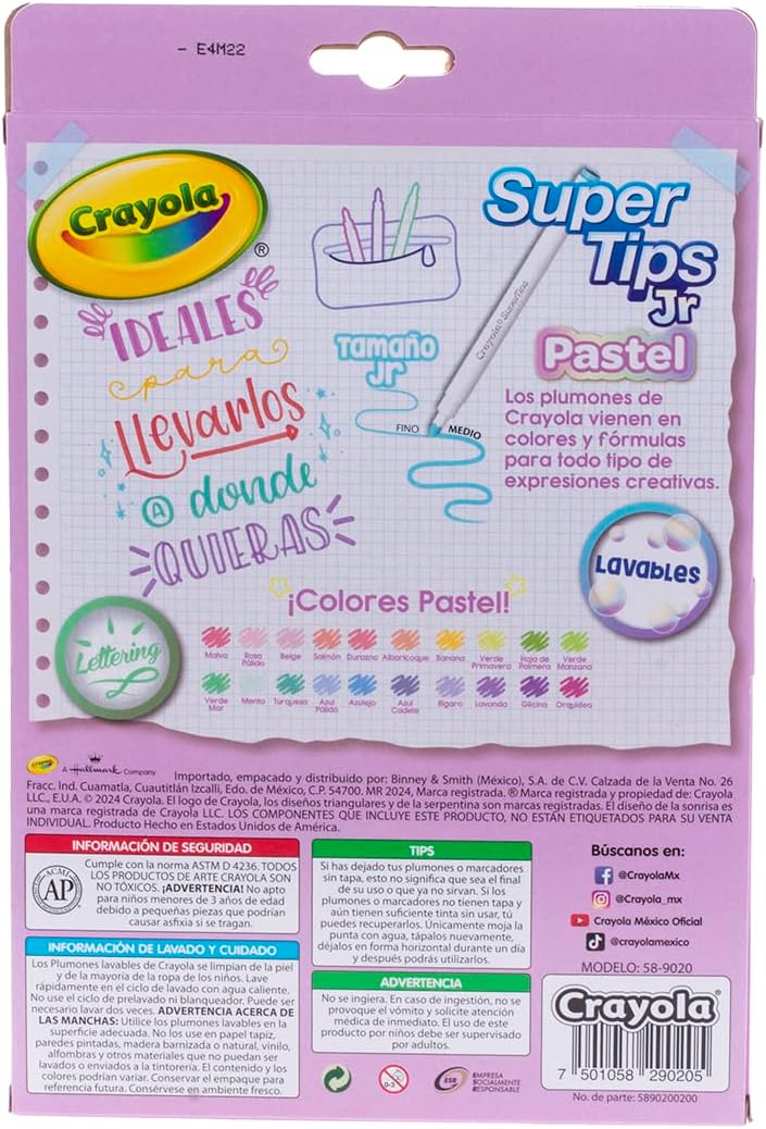 Crayola Super Tips Jr Pastel Markers