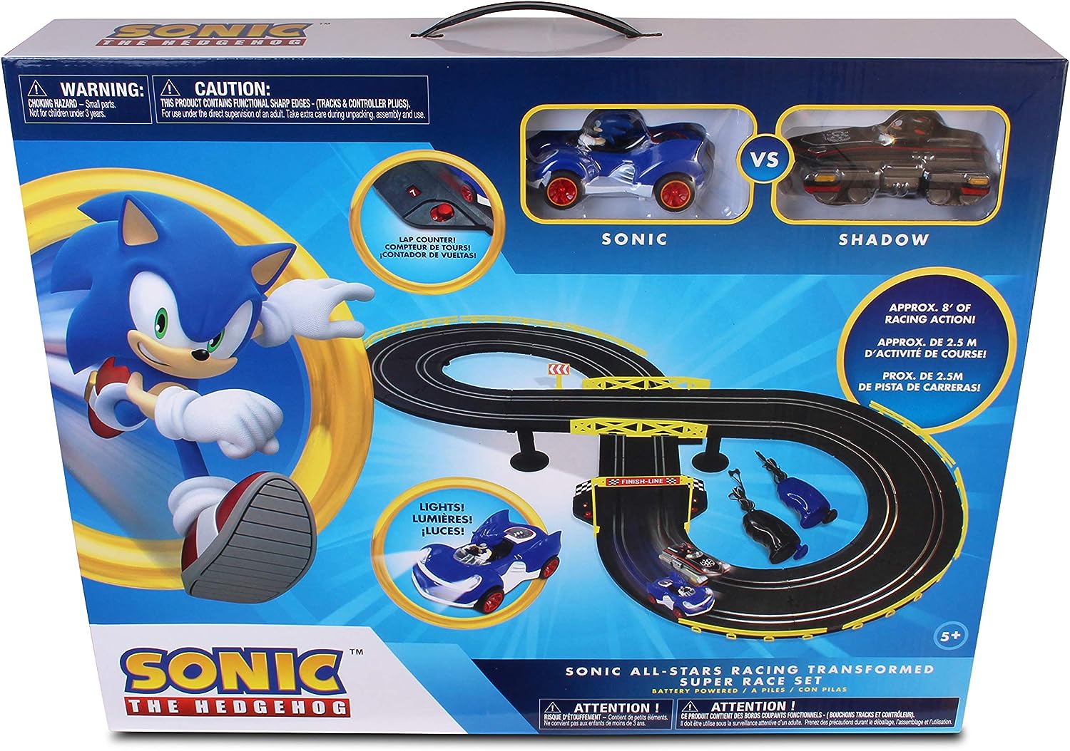 Sonic &amp; Tails RC Slot Car Set Race Set Vehicle
