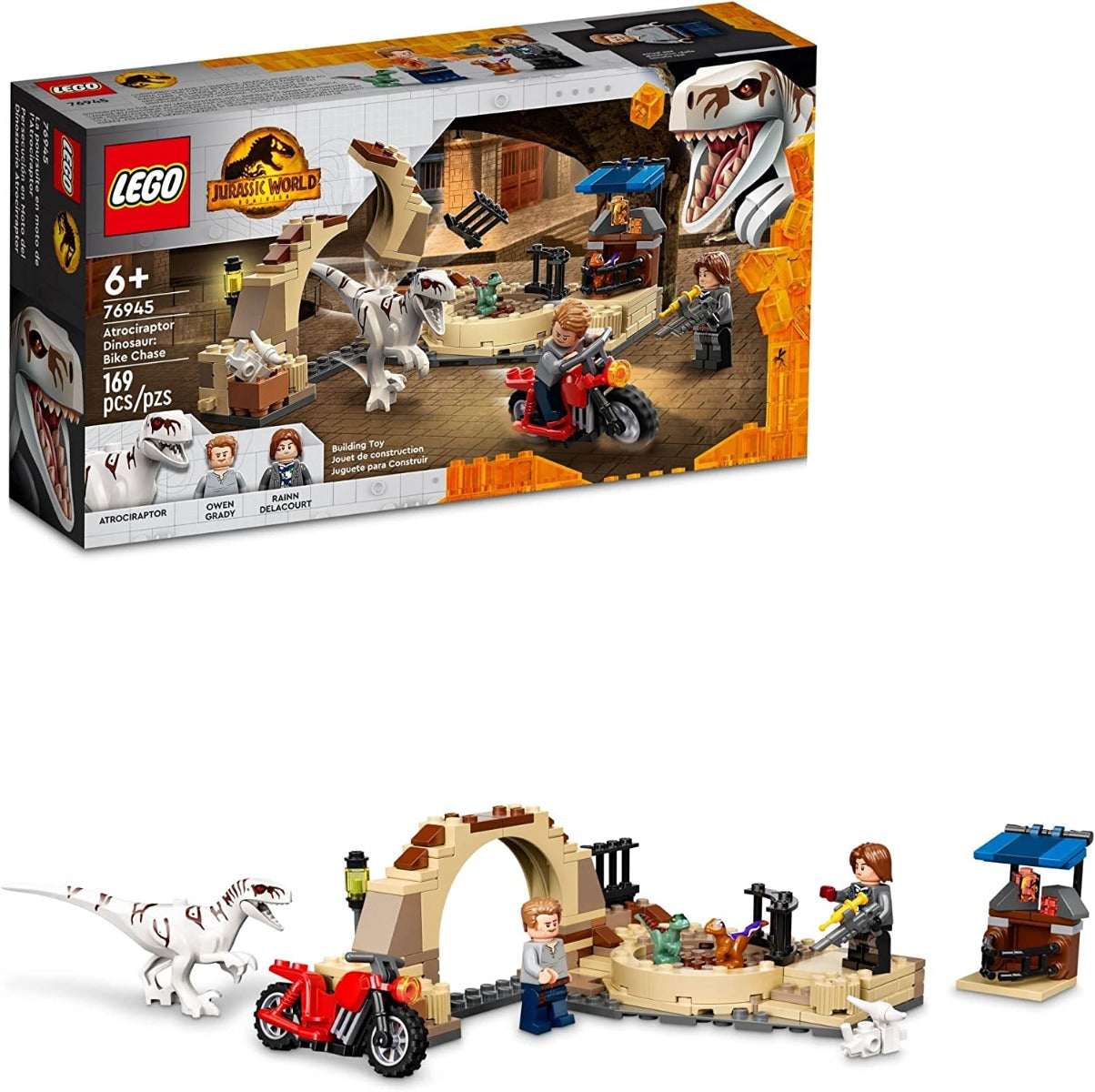 Lego Atrociraptor Dinosaur Motorcycle Chase 76945