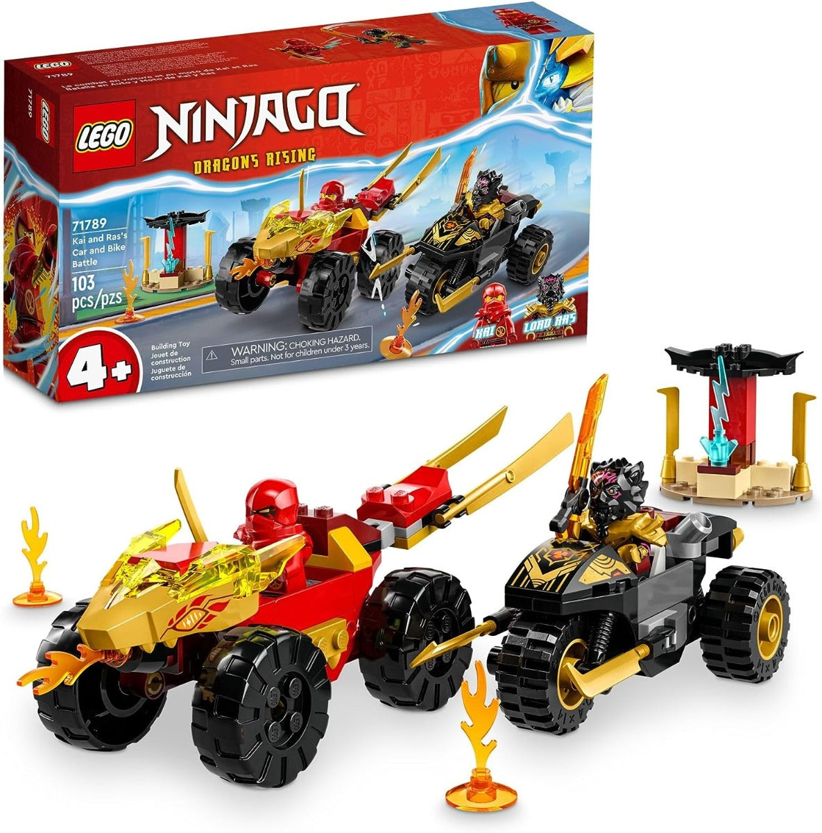 Lego Ninjago Kai and RAS Car and Motorcycle Battle 71789