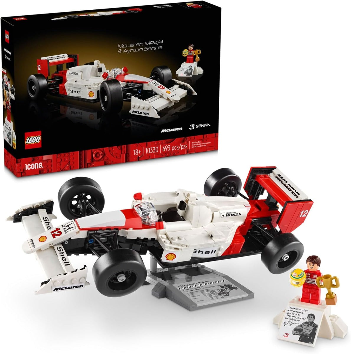 LEGO ICONS MCLAREN MP4/4 AND AYRTON SENNA 10330