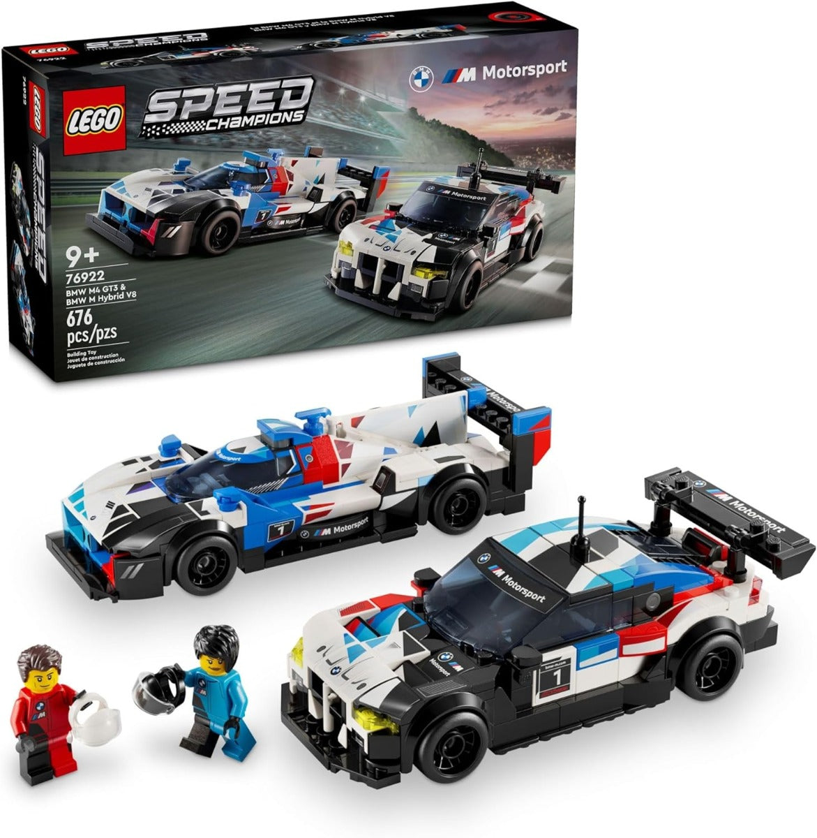 Lego Speed ​​Champions Racing Cars BMW M4 GT3 and BMW M Hybrid V8 Set 76922