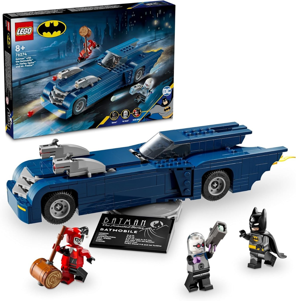 LEGO DC Batman Batman with Batmobile vs. Harley Quinn and Mr. Freeze 76274