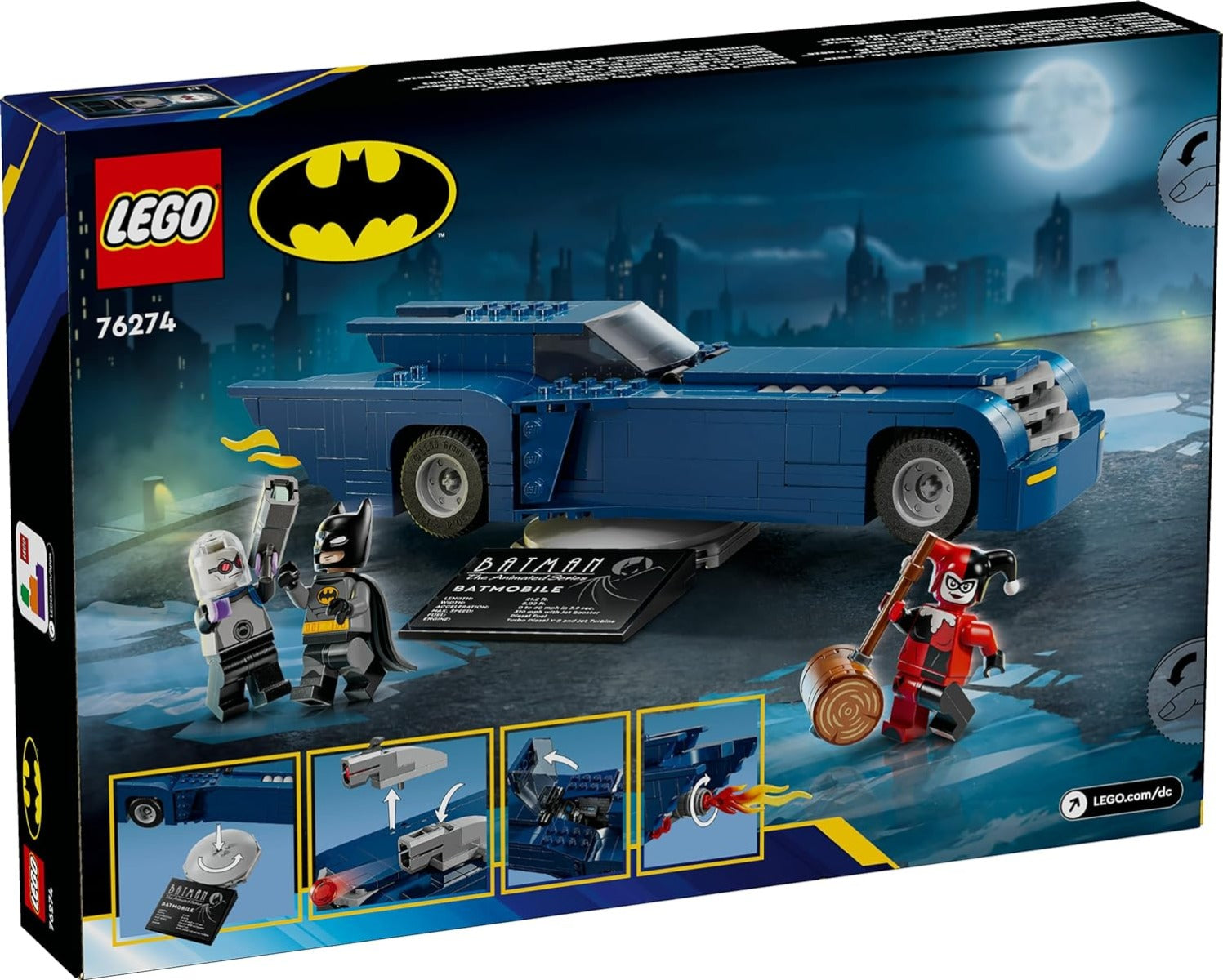 LEGO DC Batman Batman con Batmóvil vs. Harley Quinn y Mr. Freeze 76274