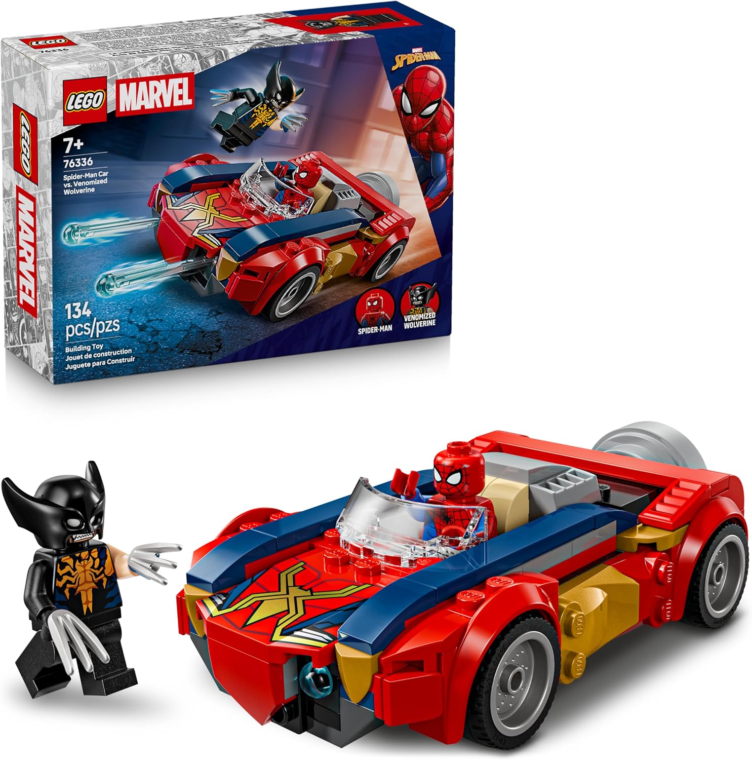 SUPER HEROES COCHE DE SPIDER-MAN VS. LOBEZNO VENOMIZADO 76336