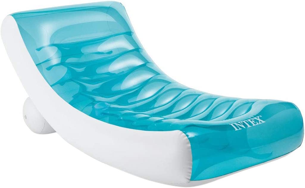 BLUE INFLATABLE POOL BED CHAIR