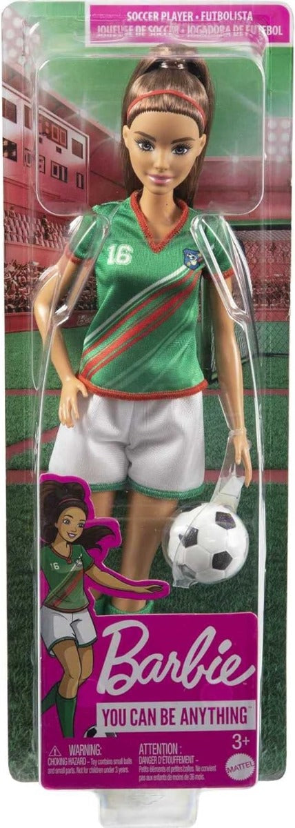 Barbie Professions Soccer Player Green Shirt HCN18