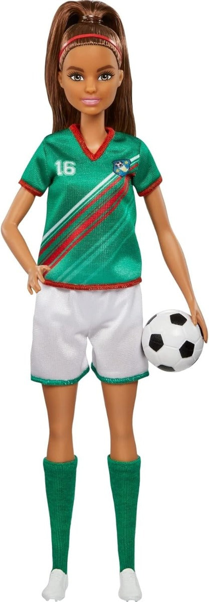 Barbie Professions Soccer Player Green Shirt HCN18