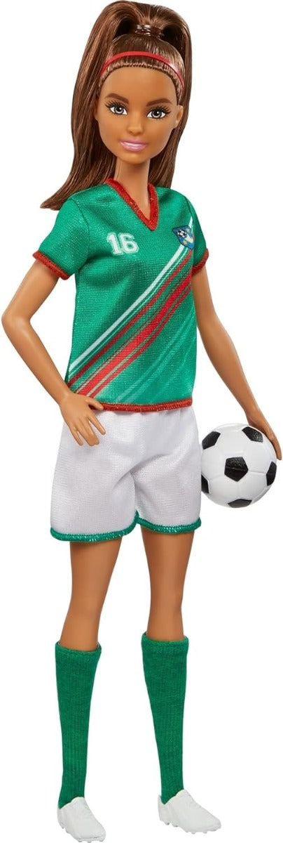 Barbie Professions Soccer Player Green Shirt HCN18