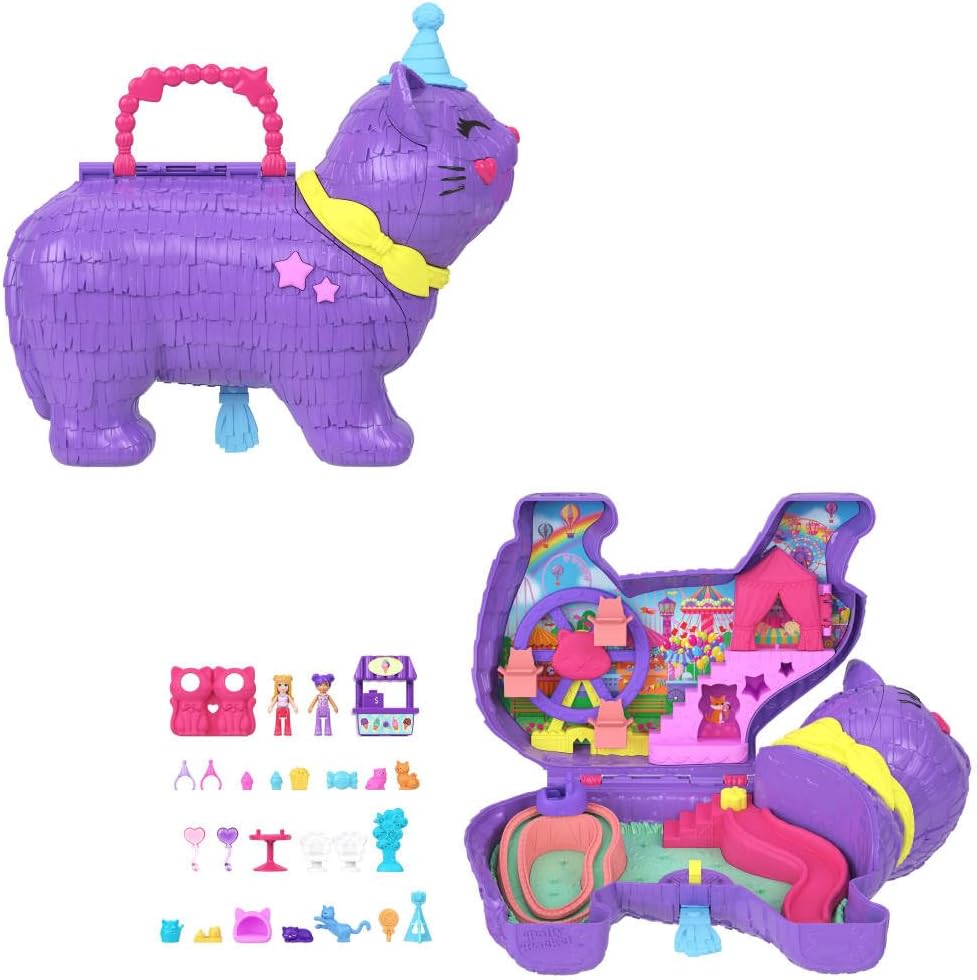 POLLY POCKET SET DE JUEGO COMPACTO PIÑATA GATITO  JFT90