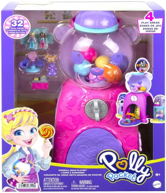 POLLY POCKET COMPACT TEDDY BEAR CANDY MACHINE HJG28