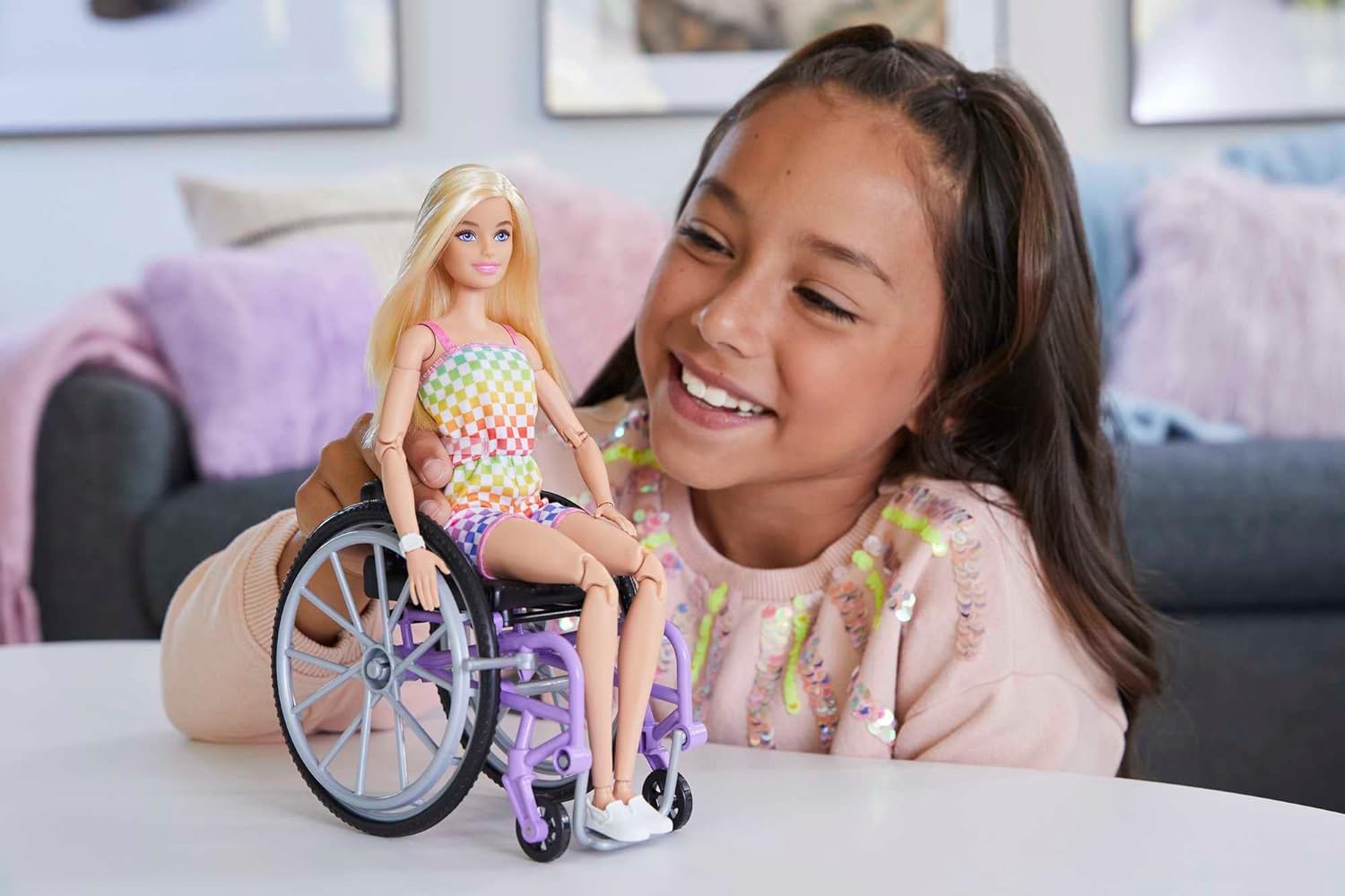 Barbie Fashionista Doll Purple Wheelchair