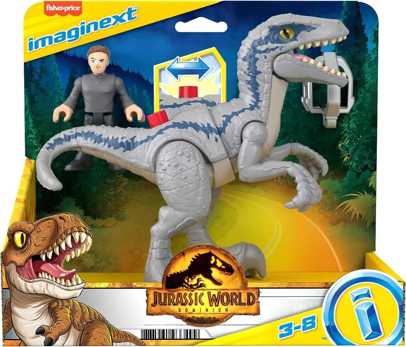 Imaginext Jurassic World Blue &amp; Owen Dinosaur Toy