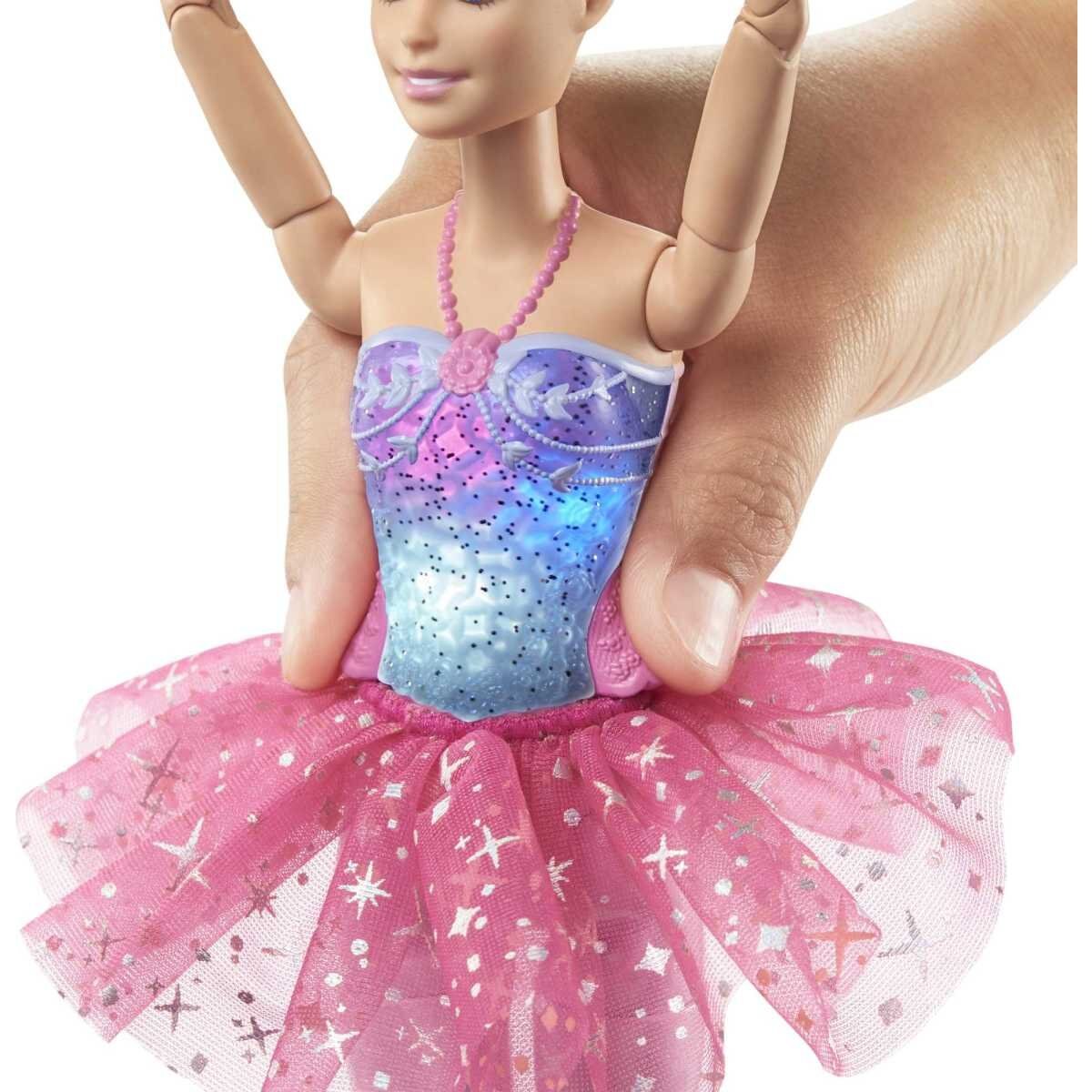 Barbie Bailarina Luces Brillantes Tutú Rosa HLC25