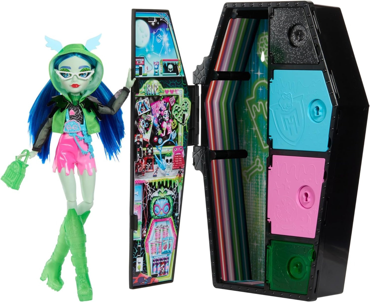 Monster High Skulltimates Secrets Sustos Neón Ghoulia HNF81