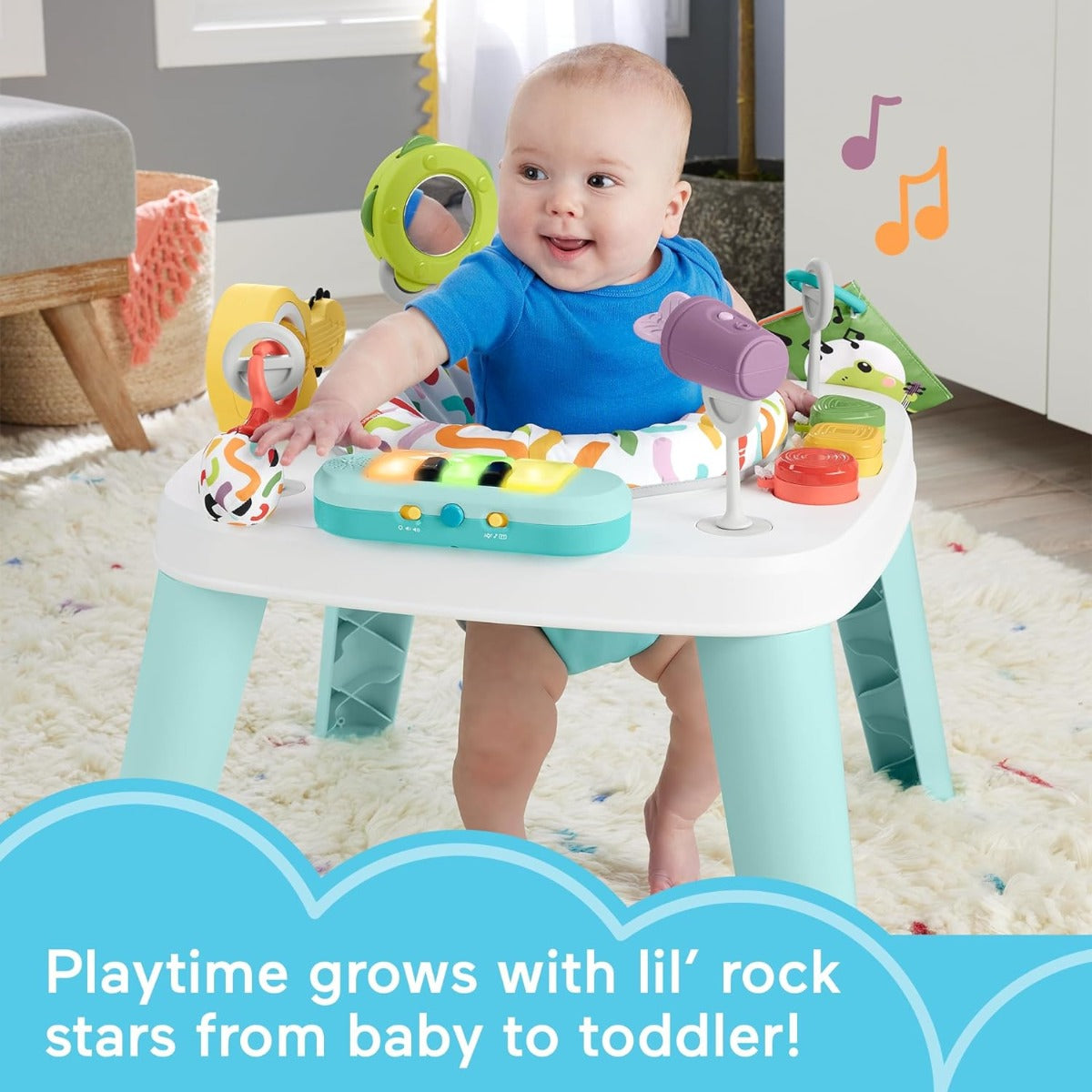 Fisher-Price Baby Toy Activity Center 3-in-1 Musical Hits HNR23