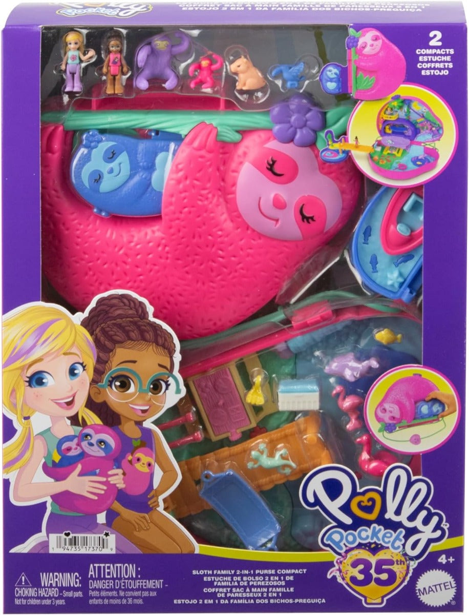 Polly Pocket 2 in 1 Pouch Bag Sloth Family HRD40