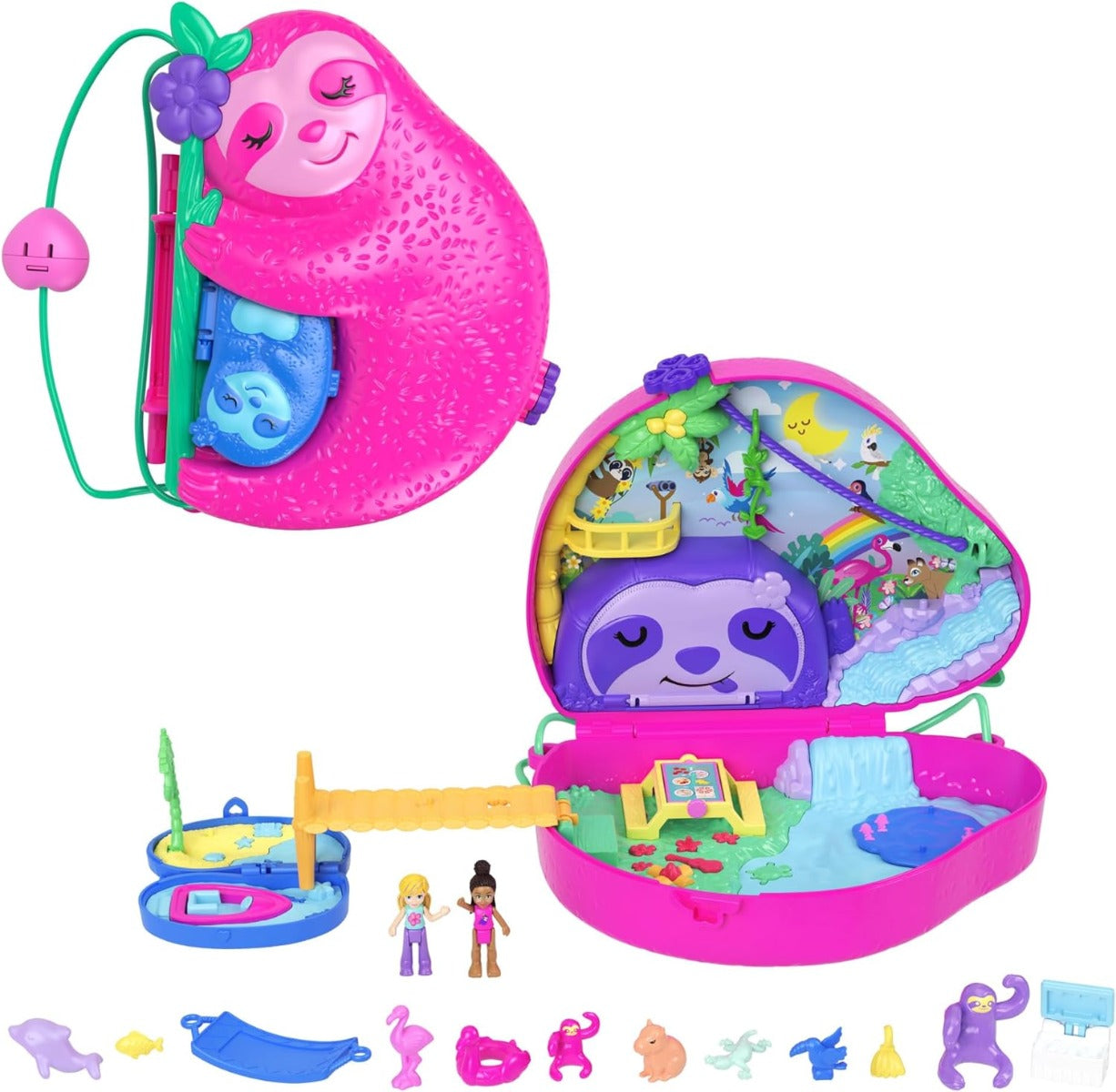 Polly Pocket 2 in 1 Pouch Bag Sloth Family HRD40