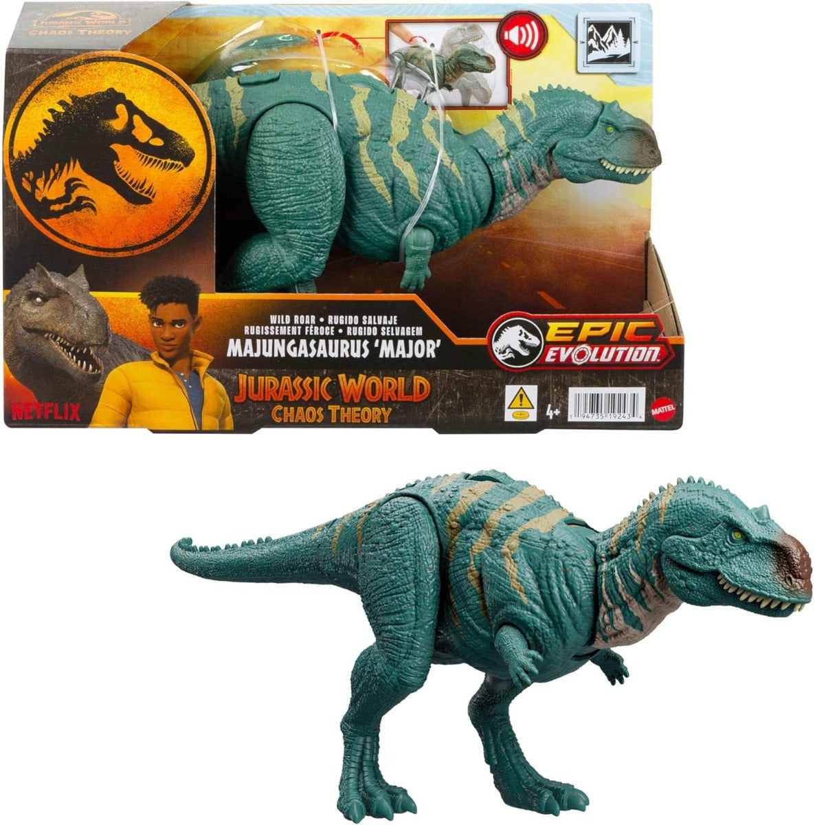 Mattel Jurassic World Wild Roar Majungasaurus Dinosaur Toy