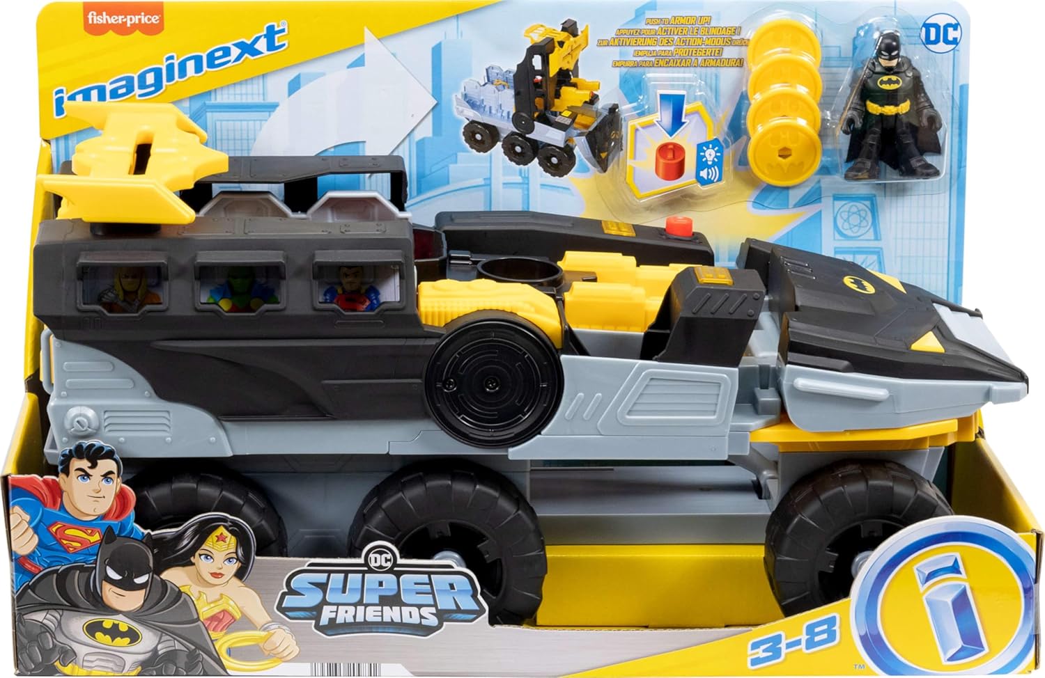 Fisher-Price Imaginext DC Super Friends Vehículo de Juguete Mega Batimóvil hvy04