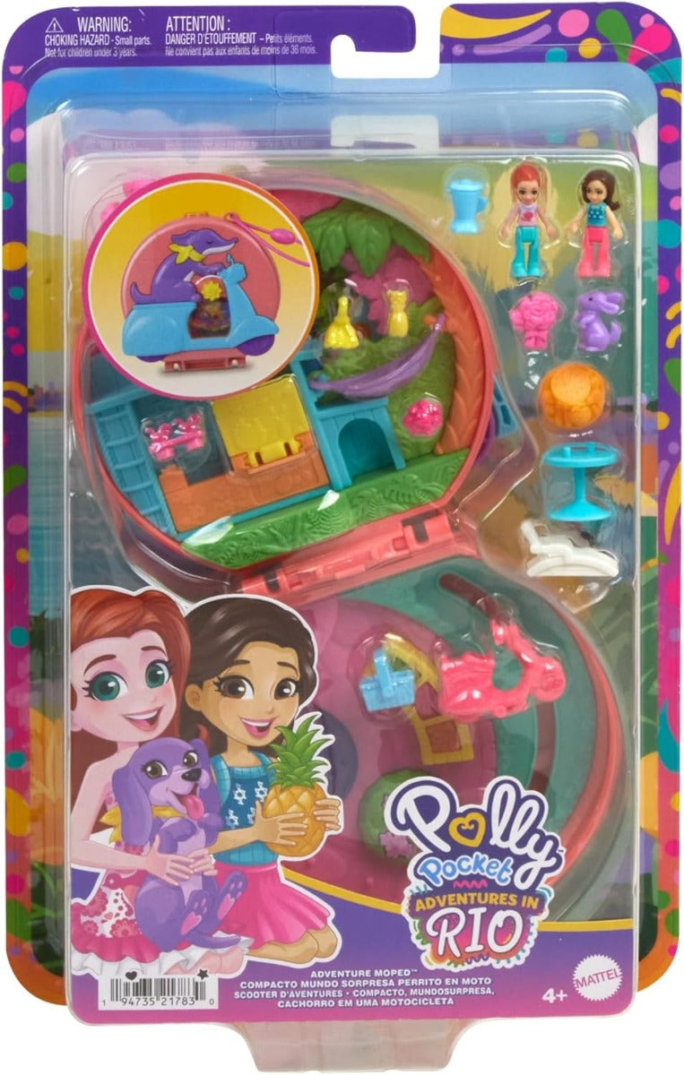 Polly Pocket Compact Surprise World Puppy on a Motorcycle HWN98