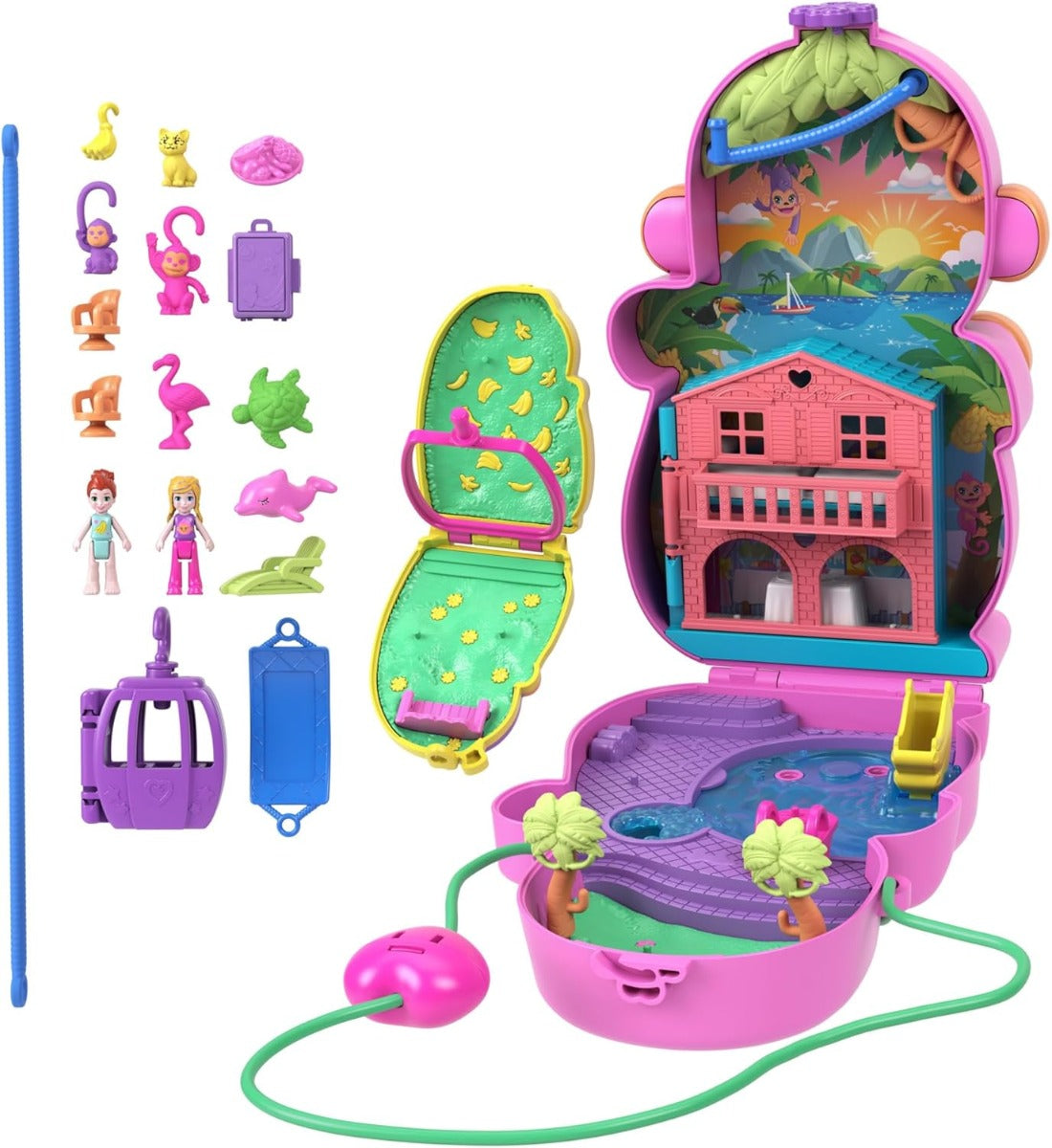 Polly Pocket Adventures in Rio Mommy Monkey and her Baby HWP04